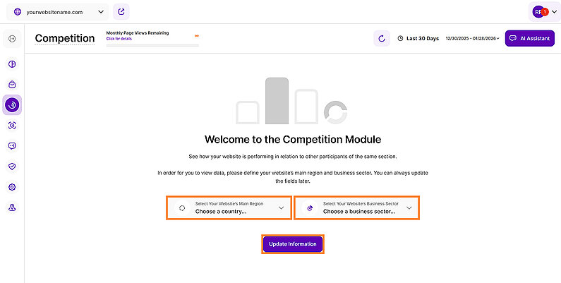 Setting Up Your Website's Main Region and Business Sector