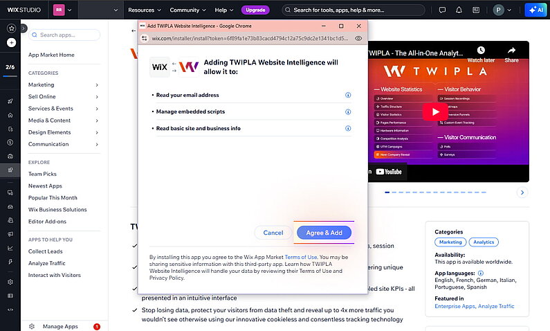 Acordarea accesului la aplicație
