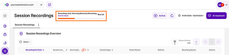 Some General Hints for Session Recordings